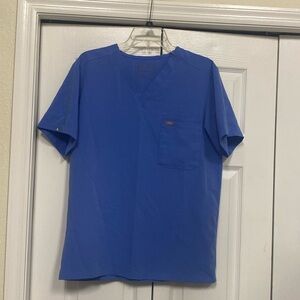 Figs Royal Blue Short Sleeve scrub top-unisex